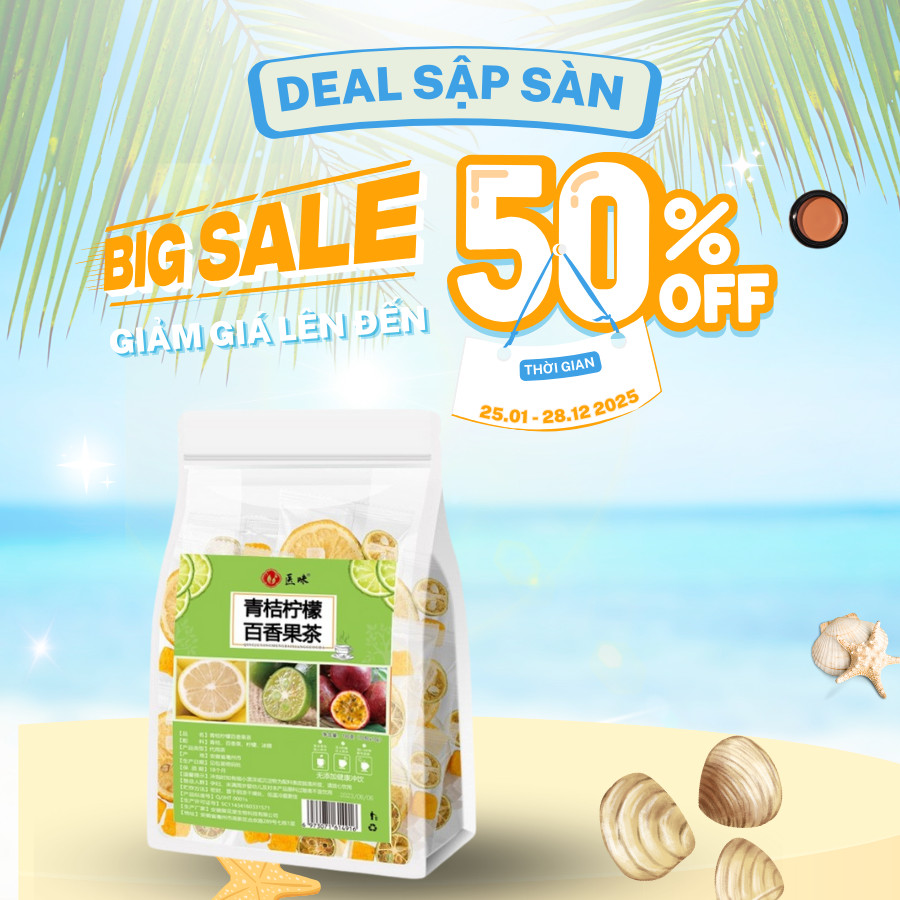 Trà chanh dây kim quất 10 gói Trà detox chanh dây bổ sung vitamin C Trà trái cây Đẹp da mát gan Yafa