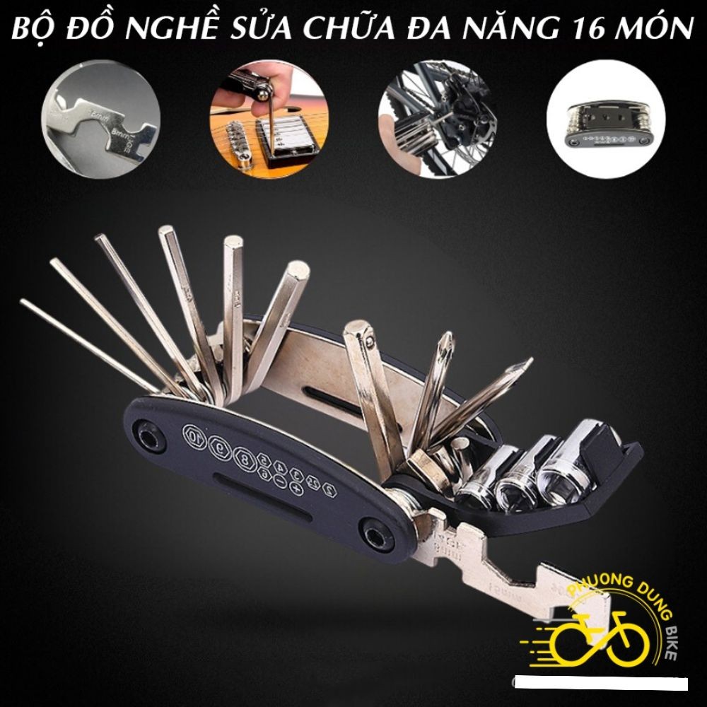 Bộ dụng cụ sửa chữa đa năng xe đạp 16 món