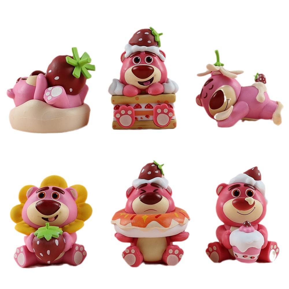 Mô hình Gấu Dâu- Combo 6 kiểu dáng Gấu Dâu cực cute, dễ thương- Nobox