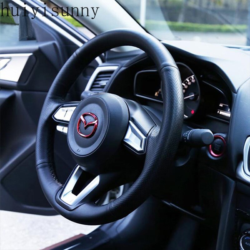 1 Nhãn Dán logo Màu Đỏ / Xanh Dương / Bạc Trang Trí Vô Lăng Xe Hơi mazda 2 3 6 cx-4 cx-5 cx-30