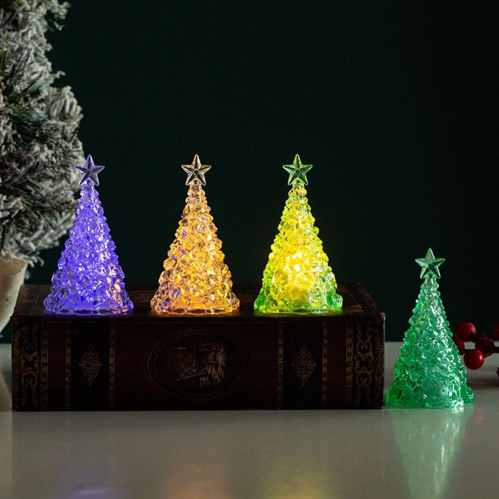 Cây Thông Noel mini Bằng Pha Lê Phát Sáng Để Bàn Trang Trí Giáng Sinh