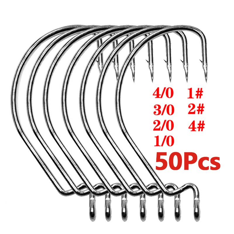 Set 50 Lưỡi Câu Cá Bằng Thép carbon Mềm Mại Chuyên Dụng