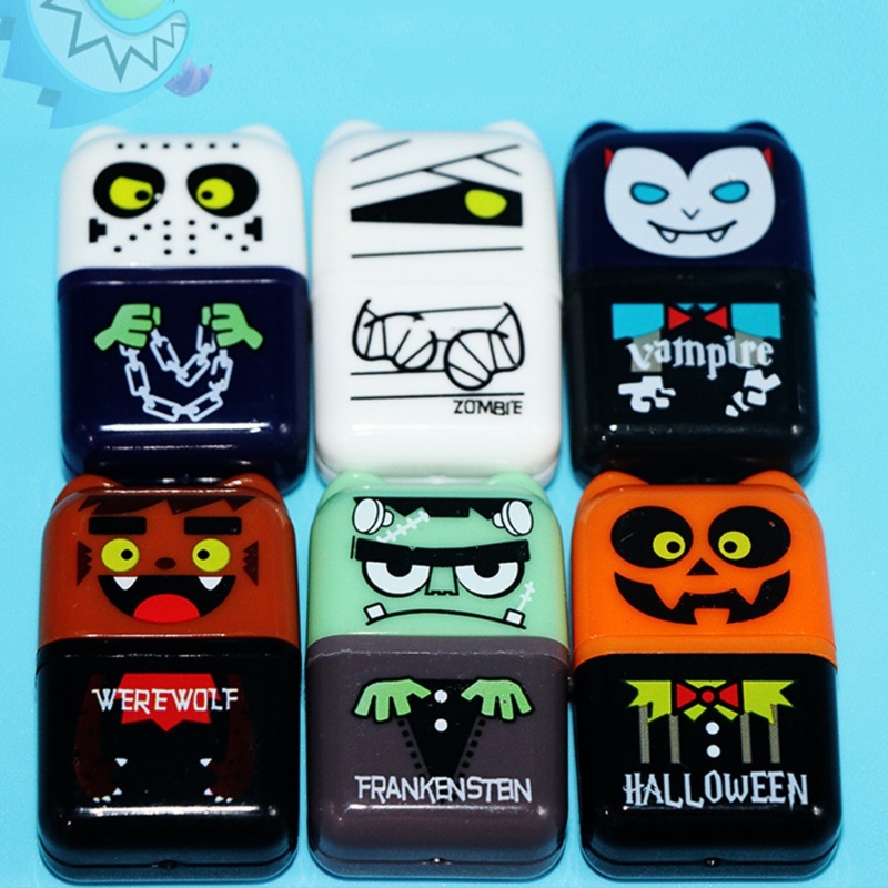 Musc Set 6 Cục Tẩy Kèm Hộp Đựng Hình Hoạt Hình halloween Cho Tiệc favo