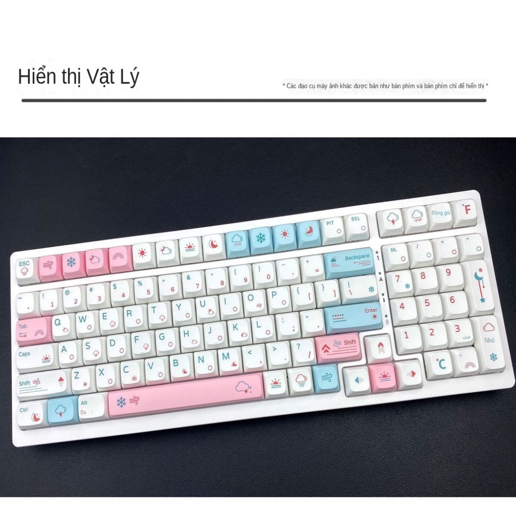 Keycaps Jinshuiloutai, chiều cao XDA, PBT, quá trình thăng hoa, 132 phím phù hợp với bàn phím có 61 68 84 87 98 100 104 phím