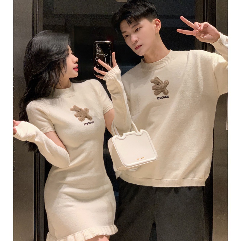 Áo Sweater Cặp Đôi Phong Cách Ngọt Ngào Thời Trang Thu Đông island-2023
