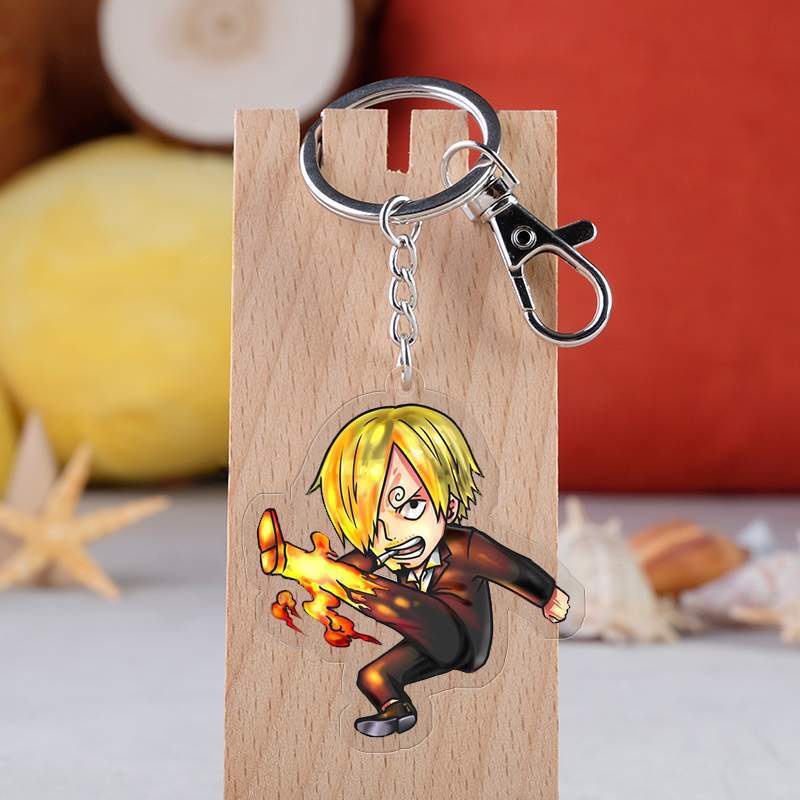 Set 2 Móc Khóa Acrylic Trong Suốt Hình Nhân Vật Luffy Sanji Zoro Nami Usopp Trong One Piece