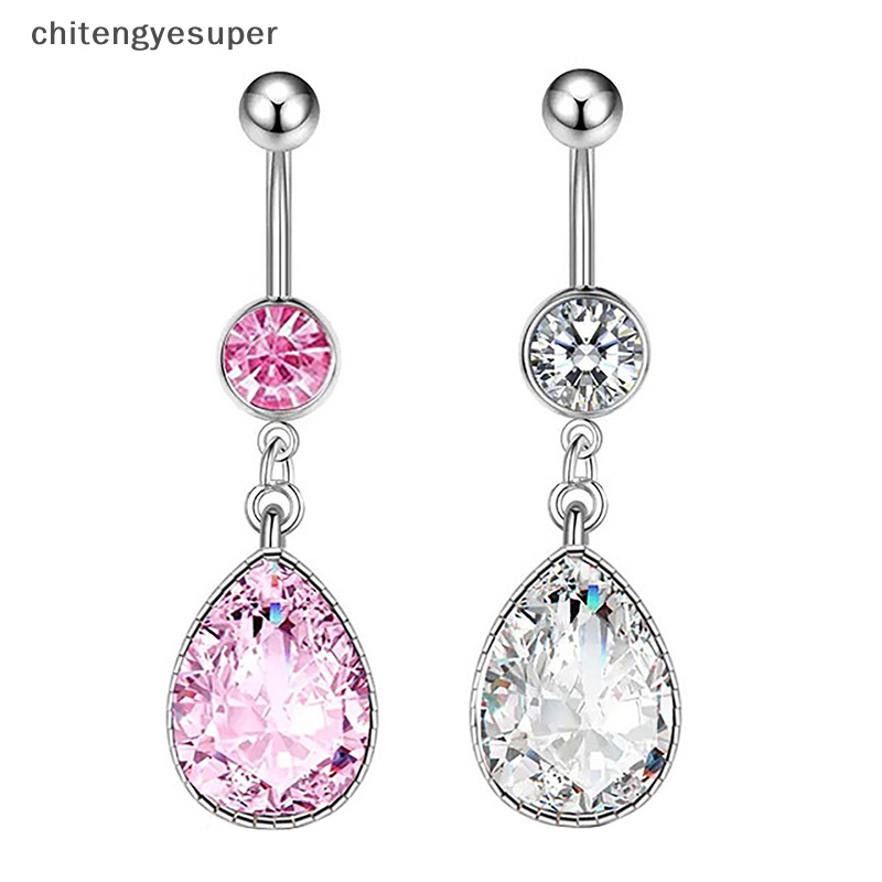 Khuyên Rốn Hình Trái Tim / Bướm Đính Đá zircon Hồng Bằng Thép Không Gỉ Cho Nữ cgs