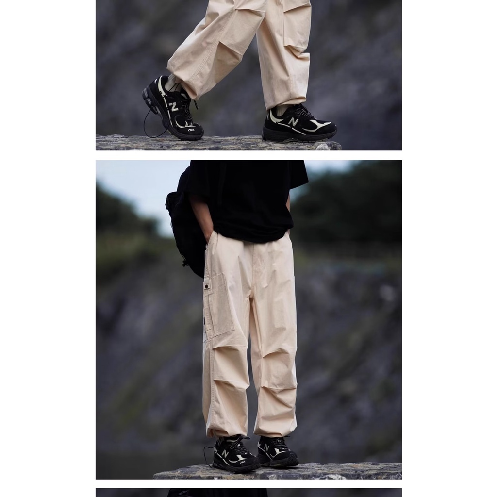 Quần Dài Dáng Rộng Ống Suông Phối Dây Rút Cá Tính Cho Nam