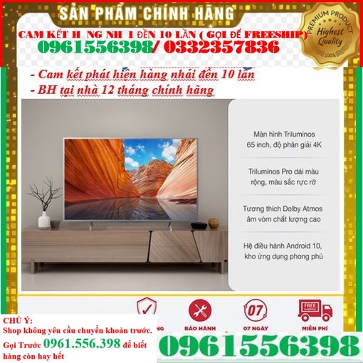  Smart Tivi Sony 65 Inch 4K UHD KD-65X80J &lt; Chính hãng BH:24 tháng tại nhà toàn quốc&gt; - Mới 100%