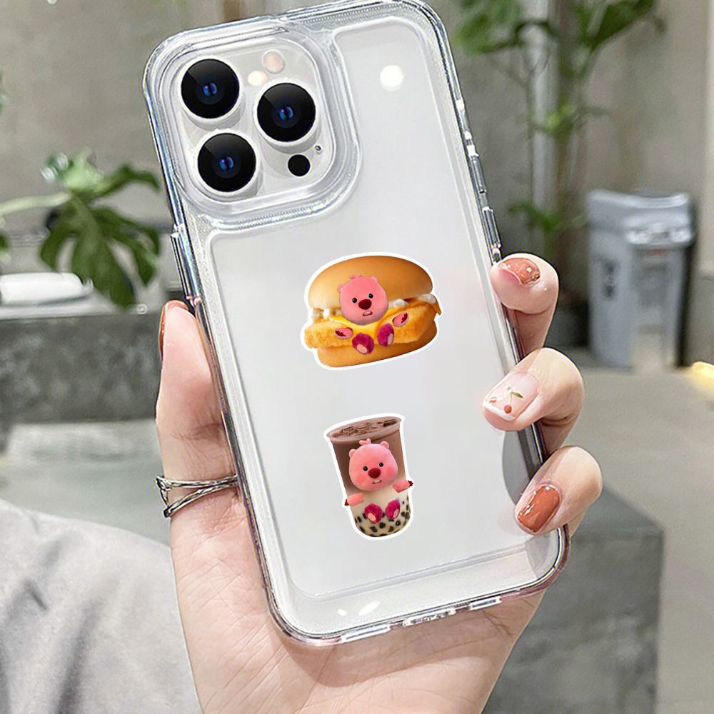 Bộ 50 Miếng Dán Trang Trí laptop ipad Chống Thấm Nước Hình Thức Ăn Vui Nhộn