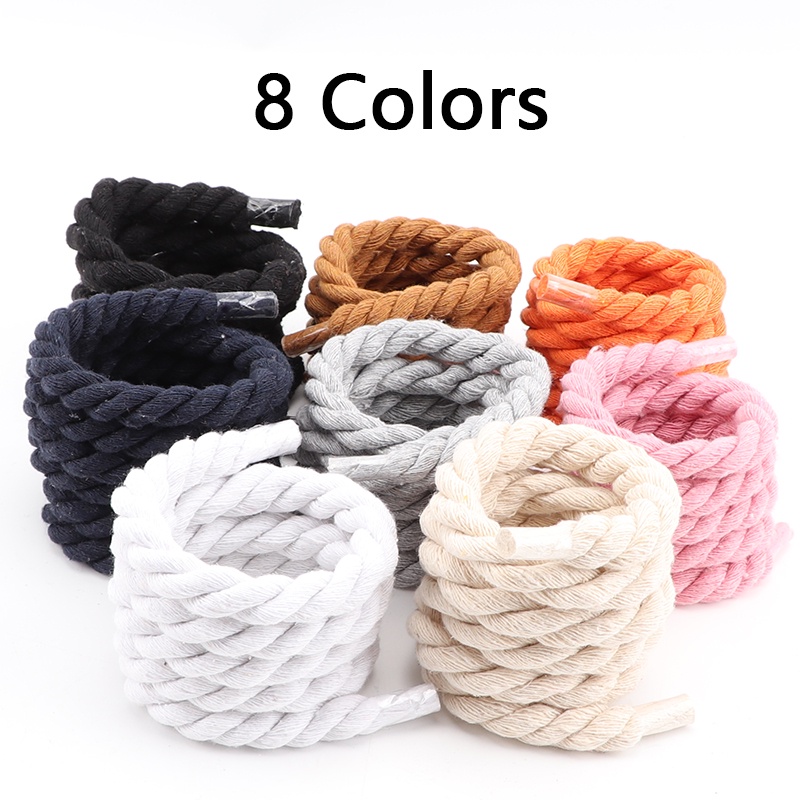 Dây Giày cotton Bện Ba Sợi Dạng Xoắn Thông Dụng Màu Sắc Trơn 10mm