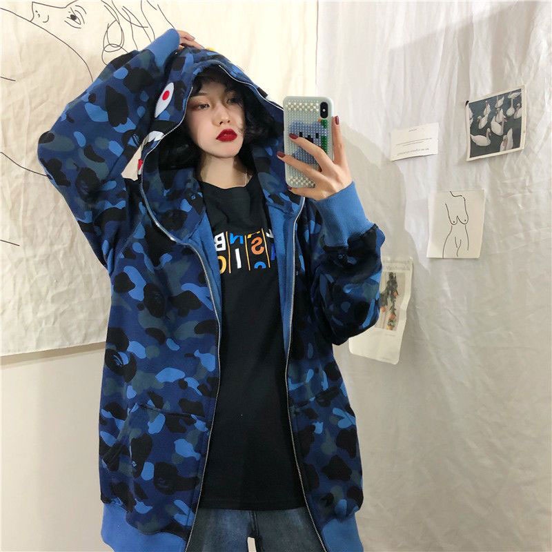 Xiang ni Áo Khoác Hoodie Dáng Rộng Mỏng Phong Cách harajuku Nhật Bản Thời Trang Xuân Thu Cho Nữ