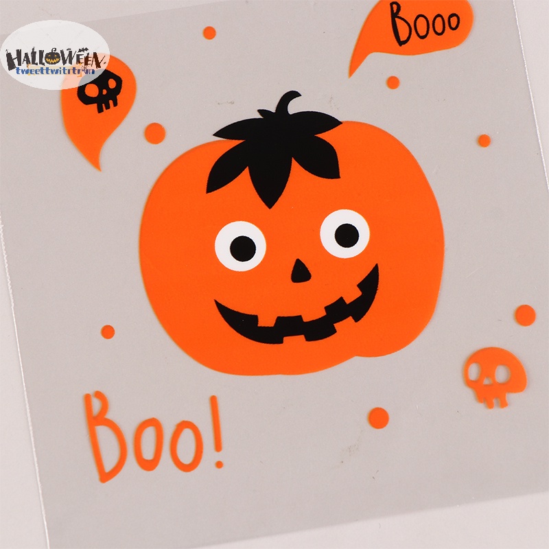 Tri Set 100 Túi Nhựa Đựng Kẹo / Bánh Quy Trang Trí halloween