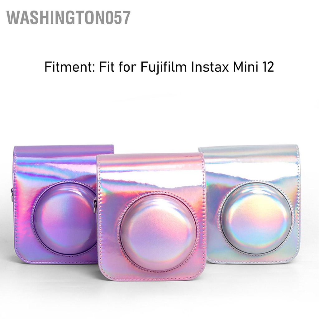 Có thể bán buôn Túi đựng bảo vệ bằng da PU thời trang có dây đeo vai thể điều chỉnh phù hợp cho Fujifilm Instax Mini 12 Washington057 Hàng giao ngay