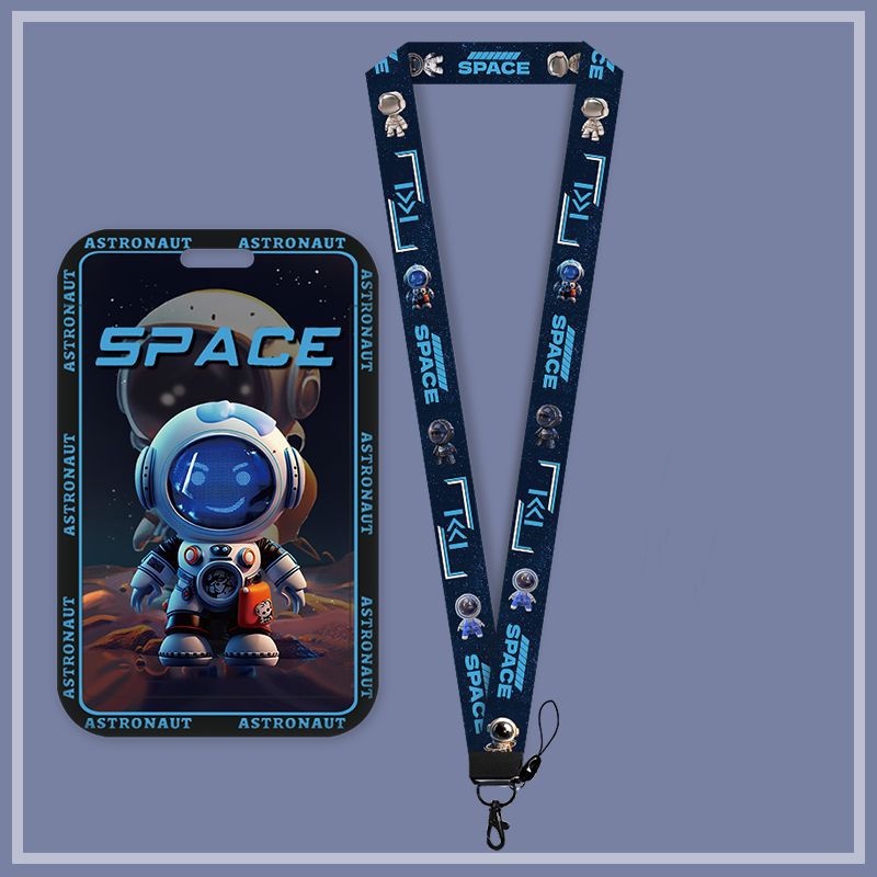 Dây Đeo Thẻ id Họa Tiết Phi Hành Gia Hoạt Hình Dễ Thương Ốp