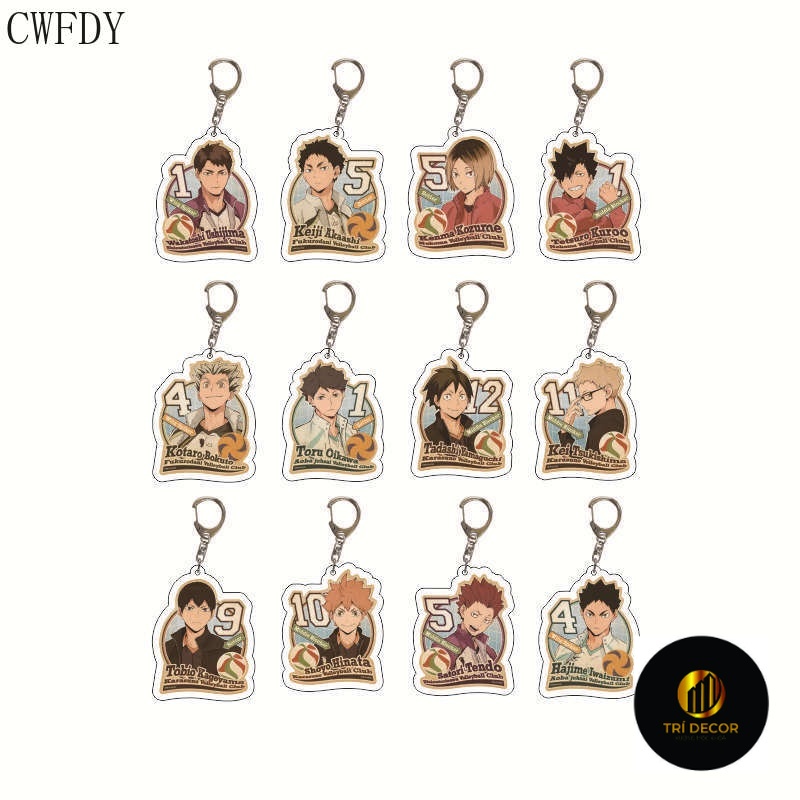 Móc khoá Acrylic Anime Haikyuu Keychain Volleyball Boy Key Chain Hinata Shoyo Kageyama Tobio Cosplay