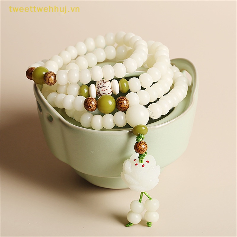 Tweehuj Vòng Tay Chuỗi Hạt Bồ Đề Màu Trắng Tự Nhiên vn