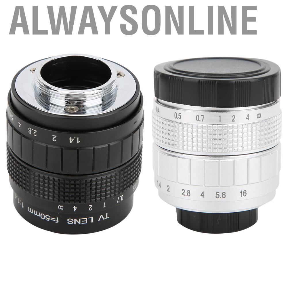 Alwaysonline lentes 50mm F1.4 C Mount Lens Used with Adapter for Mirrorless   lens accessories