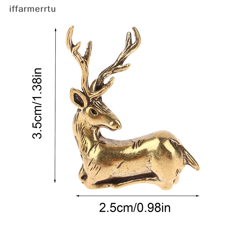1 Tượng Trang Trí Giáng Sinh Bằng Đồng Thau Hình Tuần Lộc mini Để Bàn