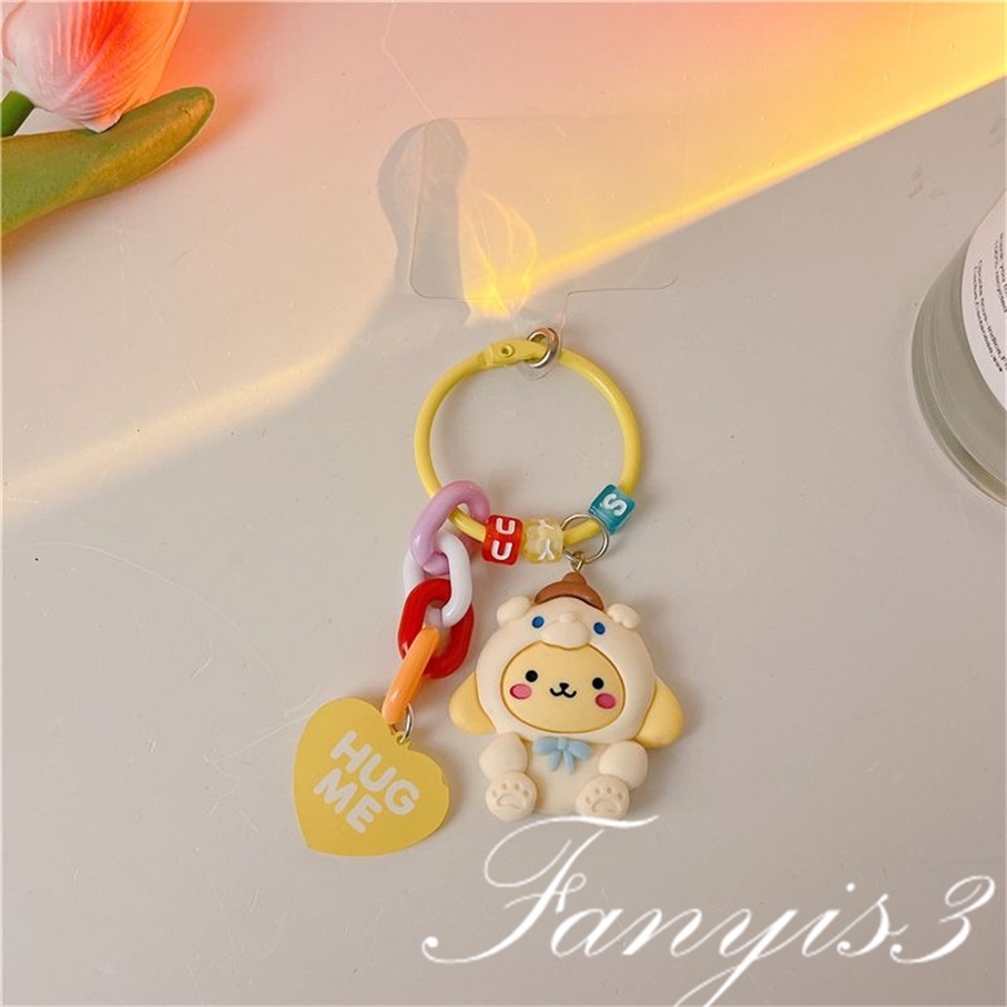 Hoạt Hình Dây Đeo Điện Thoại Bằng acrylic Đính Hạt Ngọc Trai Hình Gấu / Chó / Mèo Chống Thất Lạc