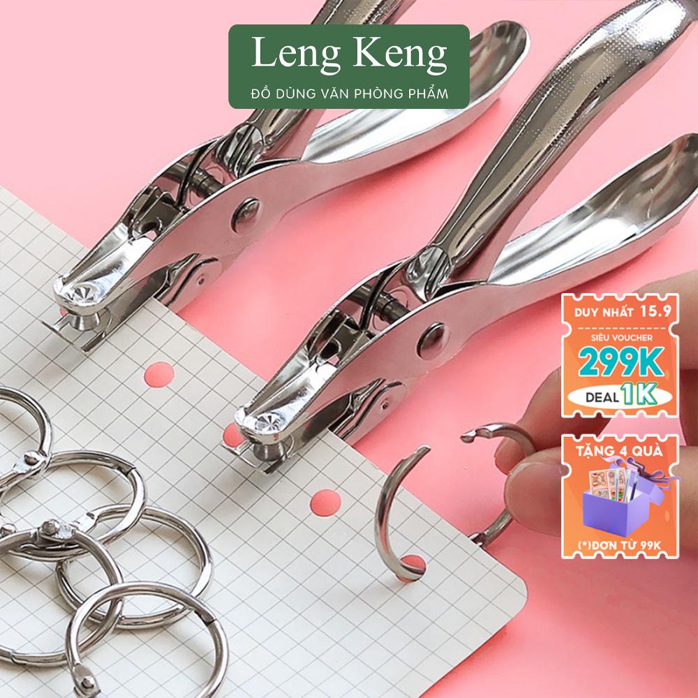 Kìm bấm lỗ giấy refill văn phòng phẩm Leng Keng làm sổ còng sổ planner bullet journal K01