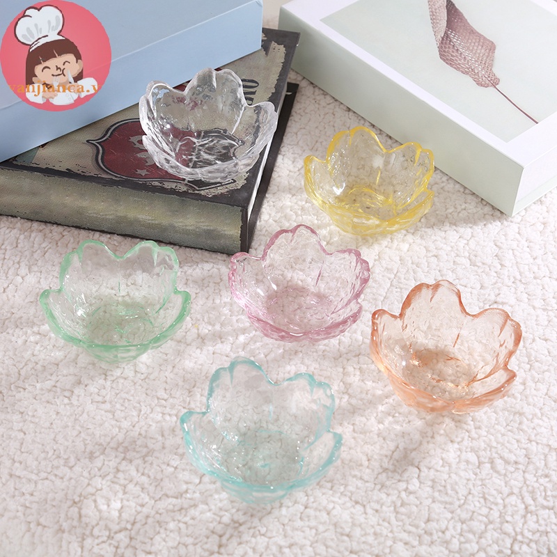 Đĩa Thủy Tinh Nhỏ Đựng Nước Sốt / Kem / Hoa Anh Đào Nhật Bản