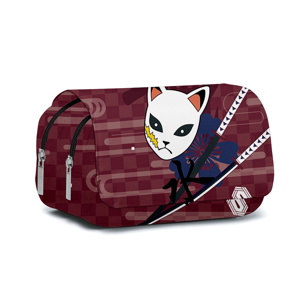 ⚡VẬN CHUYỂN NHANH CHÓNG⚡⚡ Túi đựng Bút Chì Anime Demon Slayer Kimetsu No Yaiba Sức Chứa Lớn Dây Kéo đôi Bằng Vải Canvas Hộp Bút Chì Ví Túi đựng Hộp đựng Văn Phòng