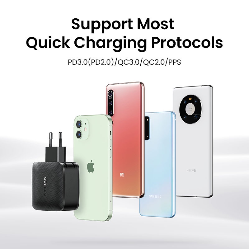 Củ sạc nhanh UGREEN 66W PD USB-C Type-C thích hợp cho iP 12 13 14 15 Pro max/ Xiaomi 12/ iPad/ Samsung/ Huawei TTSHOP720