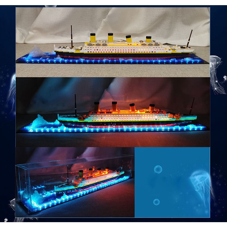 Nano Bộ Đồ Chơi Lắp Ráp Mô Hình Tàu titanic at sea Sáng Tạo Cho Bé