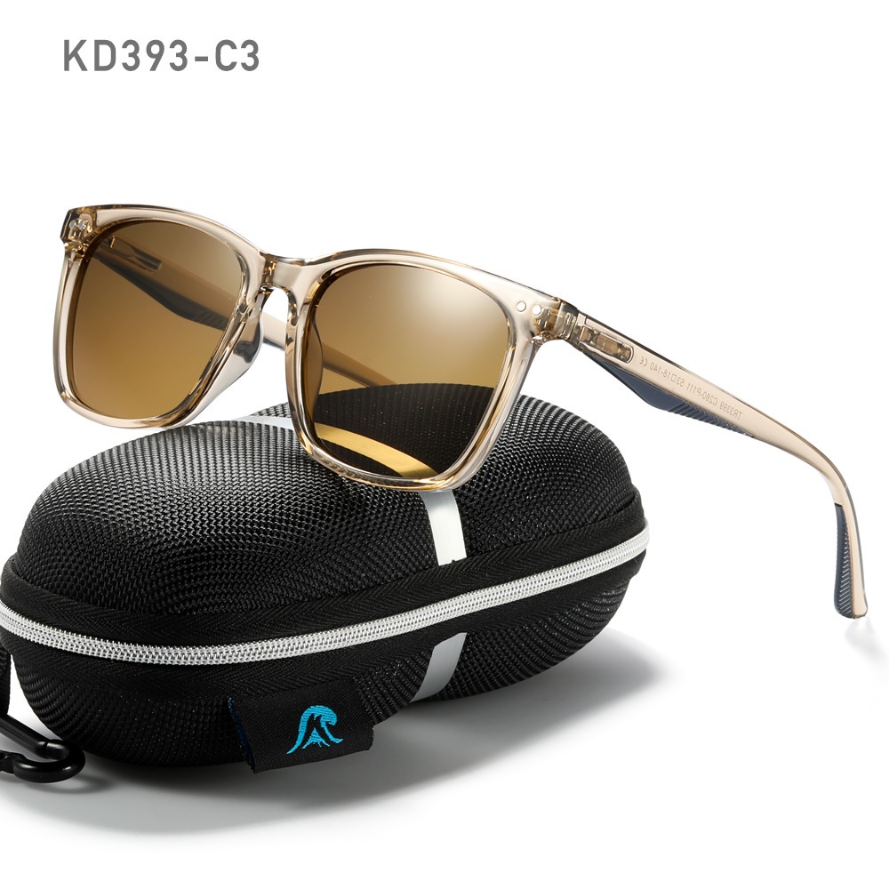 Kdeam Kính Mát Phân Cực Gọng Vuông tr90 Siêu Nhẹ Không Lộ Vân Tay kd393