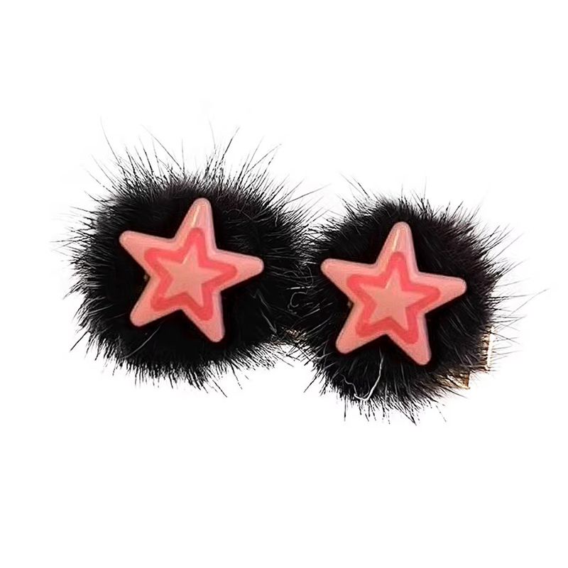Kẹp Tóc Hình Ngôi Sao Bằng Lông Nhung Thời Trang Hàn Quốc Dành Cho Nữ y2k
