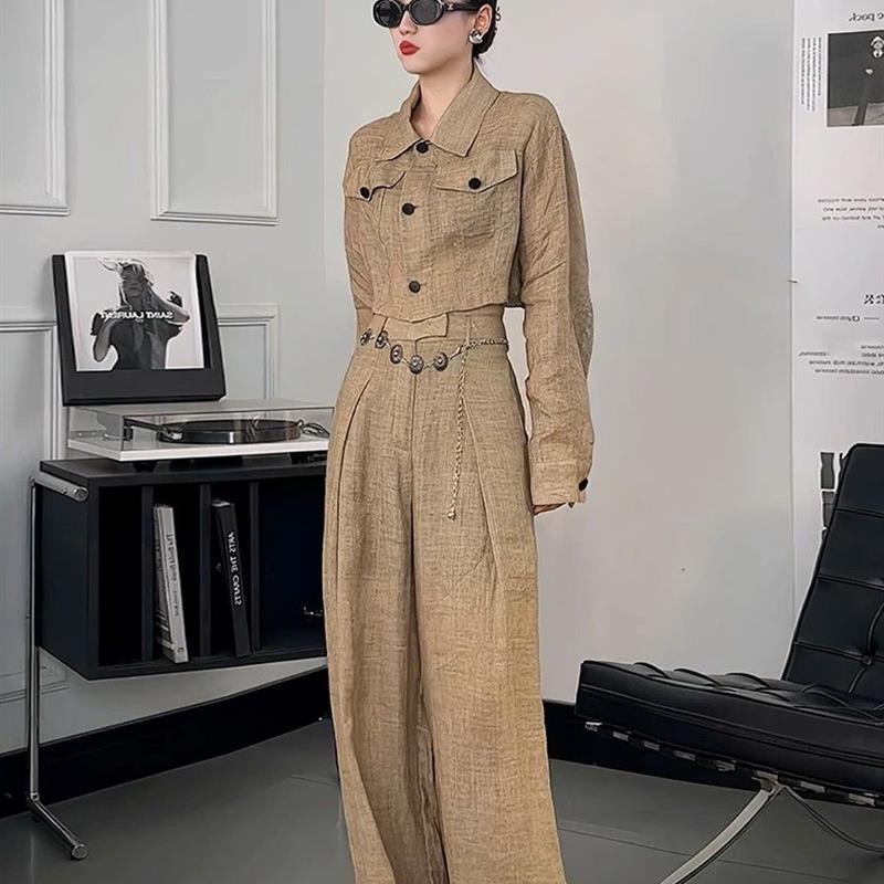 Set Áo Quần Ống Rộng Thời Trang Đường Phố hong kong Cao Cấp Phong Cách Mới 2023