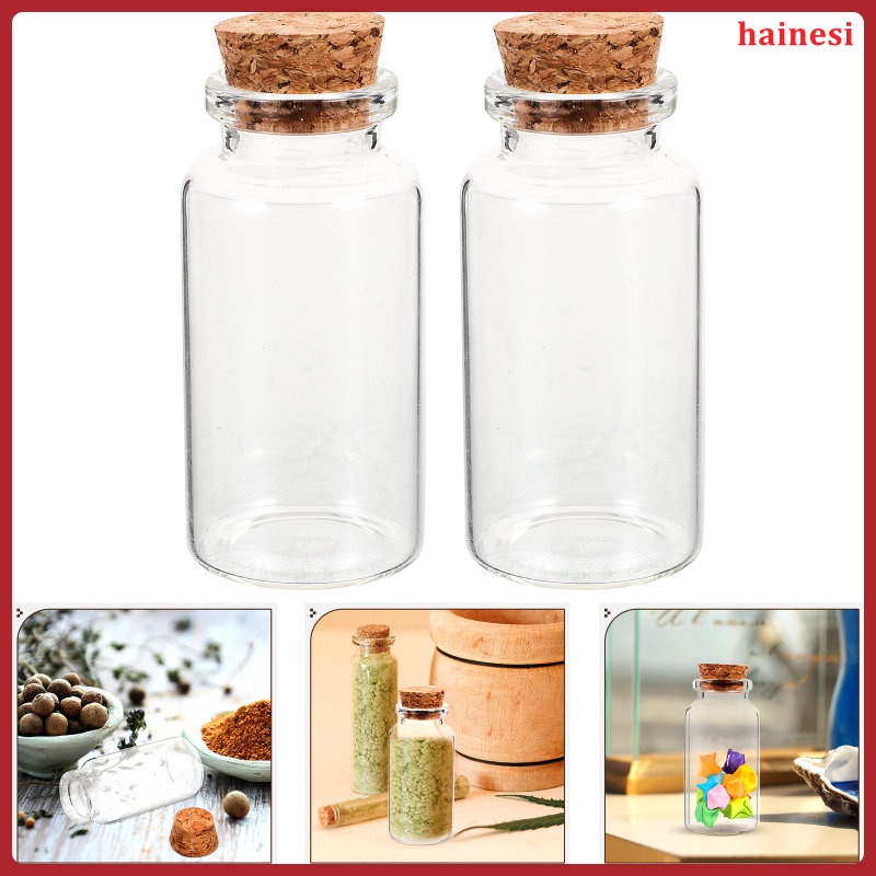 bát đĩa thông minh Set 2 Bình Thủy Tinh Nhỏ Đựng Điều Ước Có Nút Chai