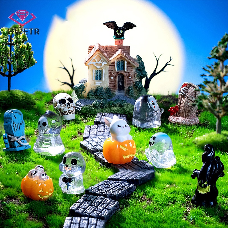 Mô Hình Con Dơi Ma Bí Ngô mini Bằng Nhựa resin Trang Trí halloween Mới