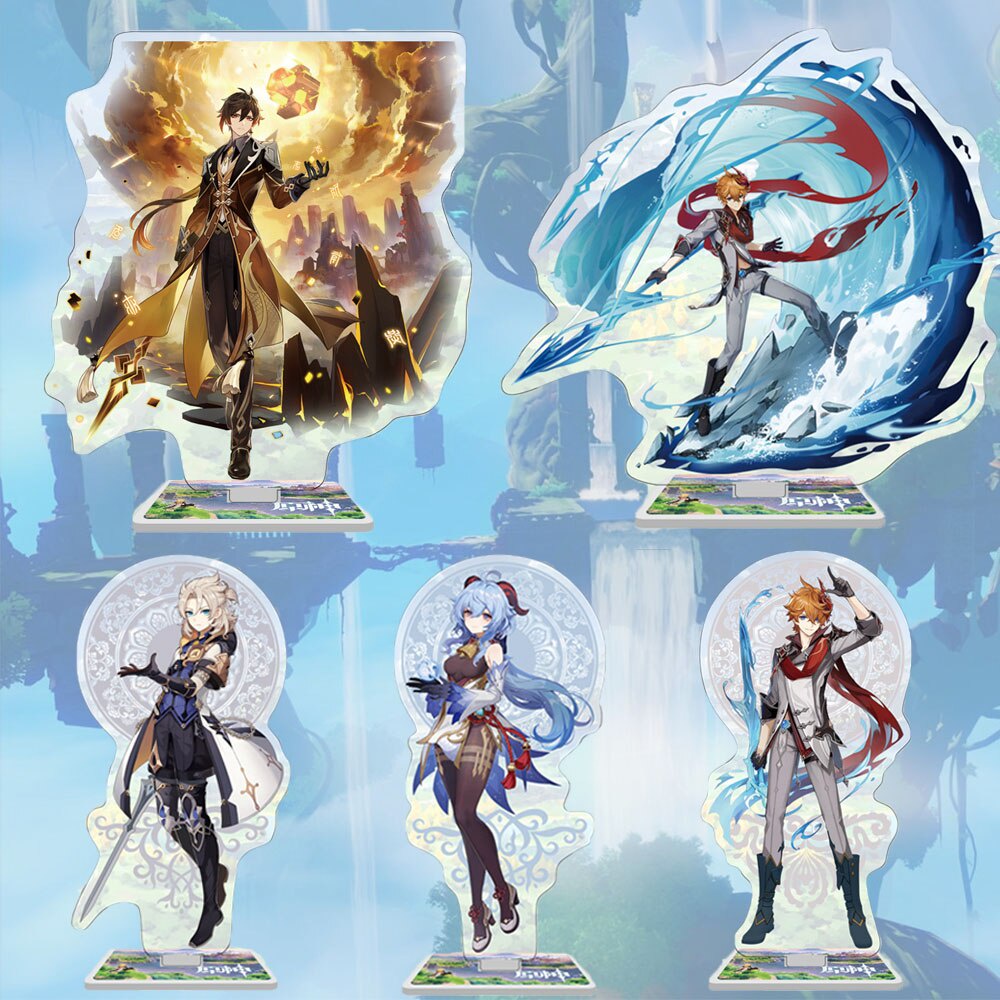 Mô hình Standee Anime Genshin Impact Cosplay Eula Ganyu Hutao Zhongli Yanfei Rosaria góc học tập để 