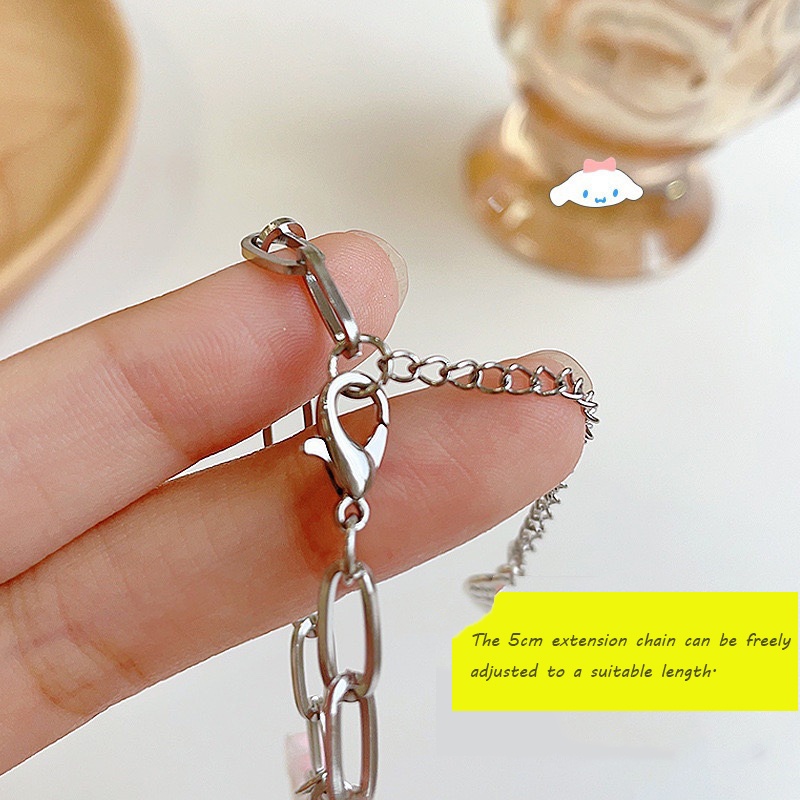 Sanrio Vòng Đeo Tay Họa Tiết kuromi cinnamoroll Dễ Thương Tùy Chỉnh Thời Trang Cho Học Sinh