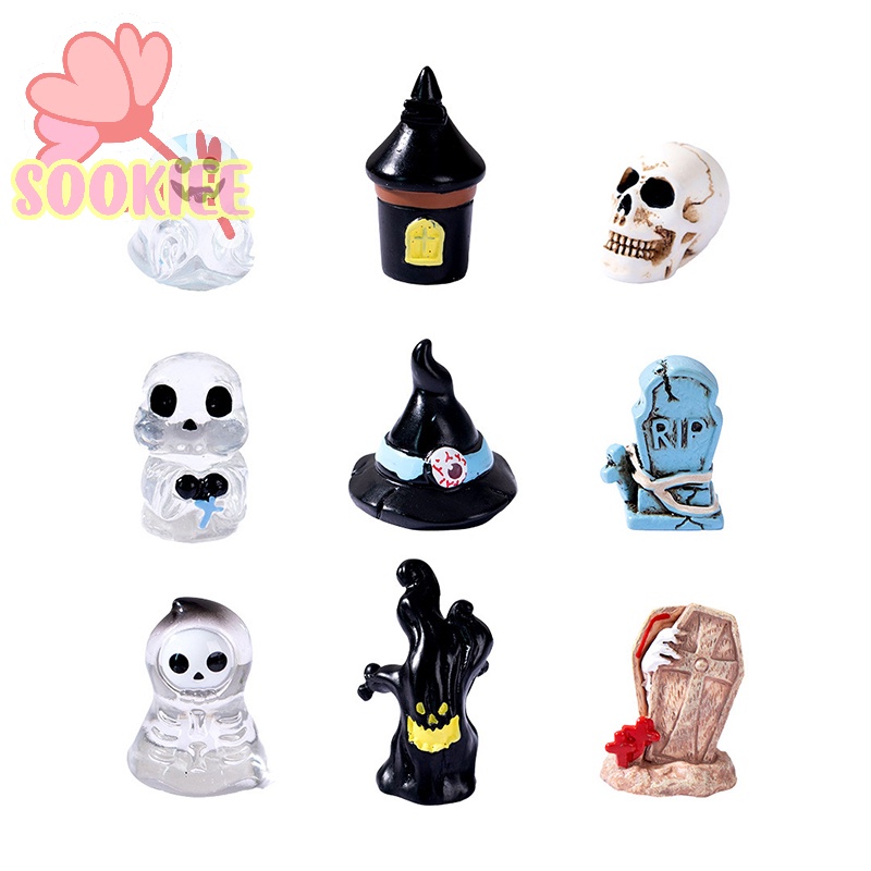 Tượng mini Bằng Nhựa resin Thủ Công Trang Trí Vườn Thần Tiên Bí Ngô Ma Quỷ Dơi Ma Bí Ngô Dễ Thương Trang Trí Tiểu Cảnh halloween