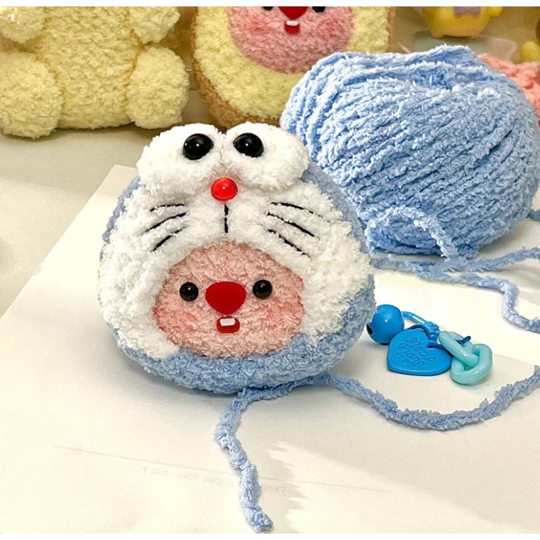 Loopy Đồ Chơi Thú Nhồi Bông Màu Hồng Dễ Thương  Móc Khóa Thủ Công diy