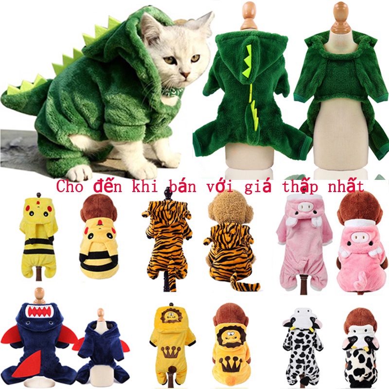Áo Khoác Hóa Trang Khủng Long / Hổ Dễ Thương Giữ Ấm Cho Thú Cưng Cỡ Nhỏ / Vừa / Nhỏ