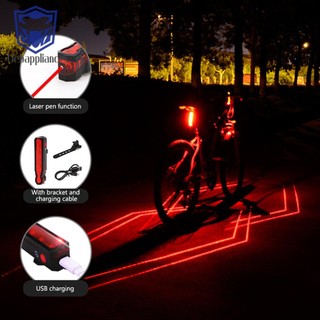 Đèn led laser gắn đuôi xe đạp có thể sạc lại bằng cổng usb