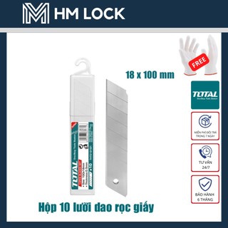 Hộp 10 lưỡi dao rọc giấy 18x100mm total - hàng chính hãng - tht519181 - hm lock