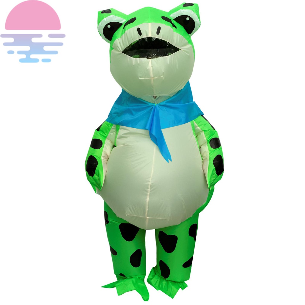 Bộ Áo Liền Quần Bơm Hơi Chống Thấm Nước Hình Ếch Xanh Hoạt Hình Vui Nhộn shopskc3041