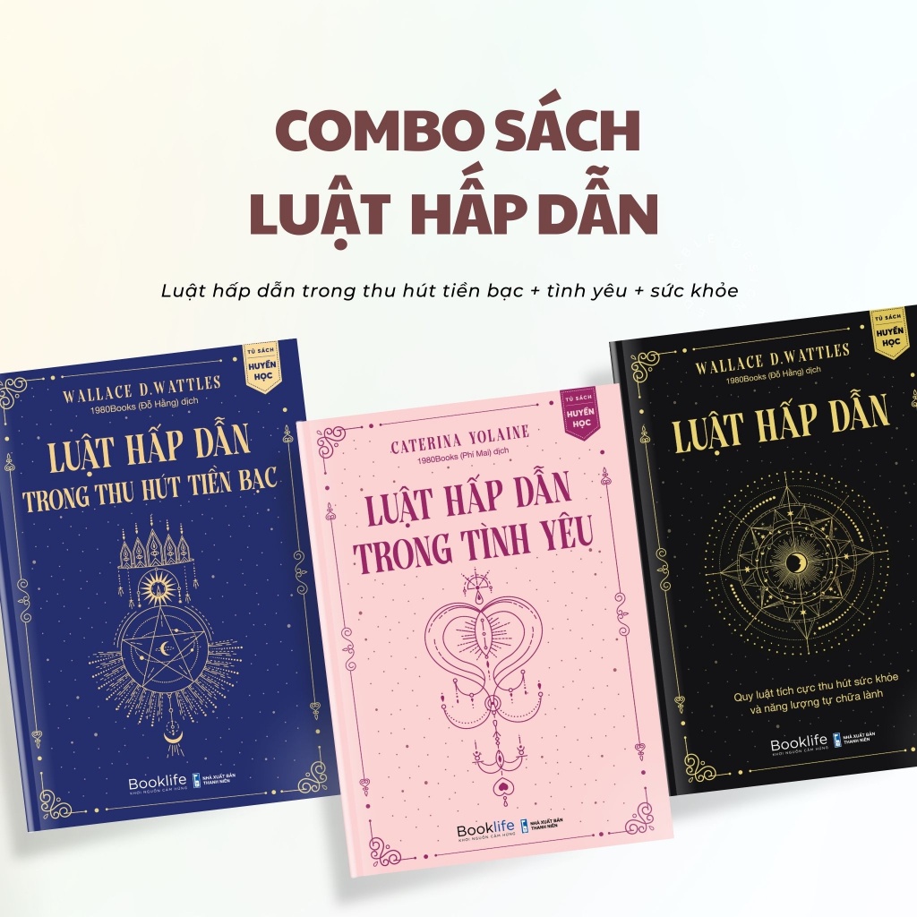 Sách - Combo 3 Cuốn Luật Hấp Dẫn Trong Thu Hút Tiền Bạc + Trong Tình Yêu + Thu Hút Sức Khỏe Và Năng Lượng Tự Chữa Lành