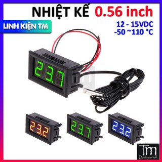 Nhiệt Kế Đồng Hồ Đo Nhiệt Độ Led 12V
