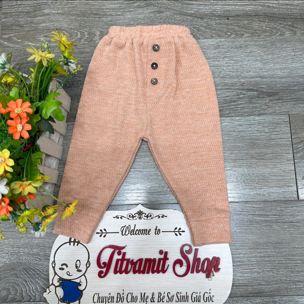 Quần dài nỉ len mặc thu đông cho bé trai, bé gái