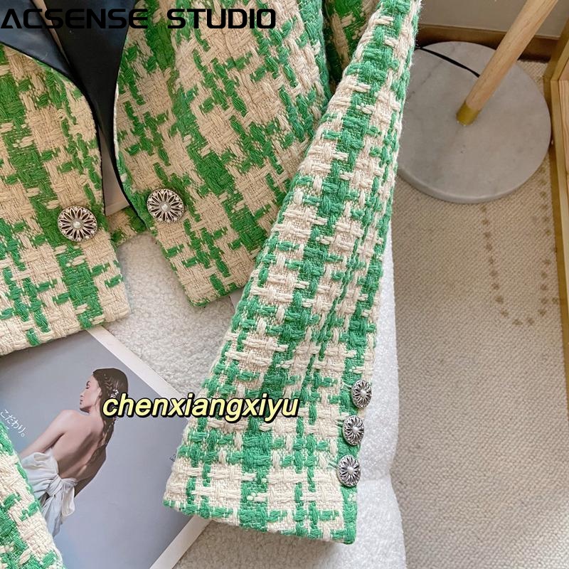 ACSENSE STUDIO Áo khoác dạ áo dạ tweed thu đông nữ casual Phong cách Fashion comfortable WXW239367H38Z230923