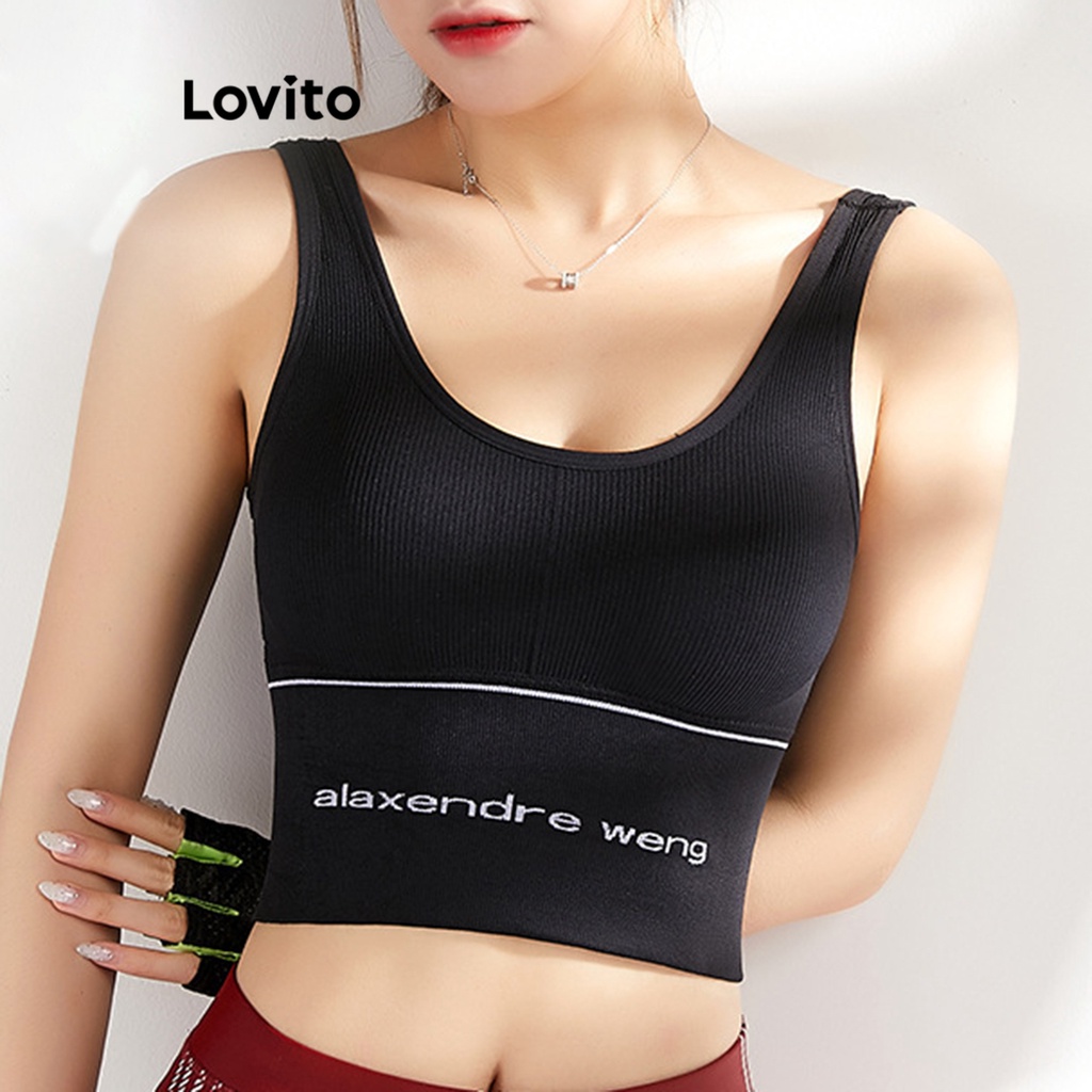 Áo lót thể thao Lovito màu trơn cơ bản thường ngày cho nữ LNA27250