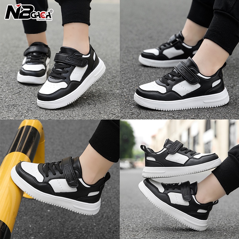 Giày Da Đế Bằng Chống Trượt Màu Đen Thời Trang Thường Ngày Cho Học Sinh Nam Và Nữ