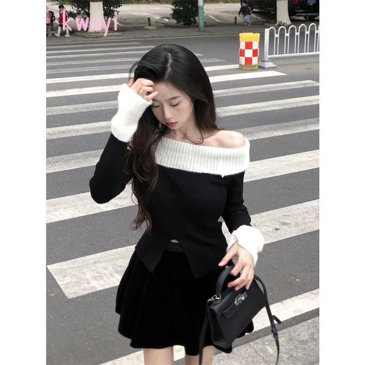 Kwayi Áo Len áo khoác cardigan Phong cách Comfortable Trendy Casual WXF2392YDW 39Z230925
