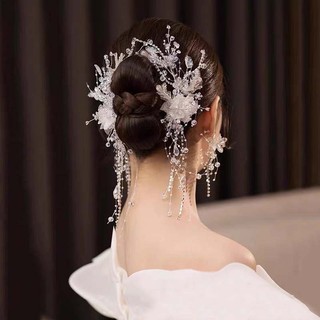 Cặp Kẹp Tóc Đính Hạt Pha Lê Thời Trang Cho Cô Dâu